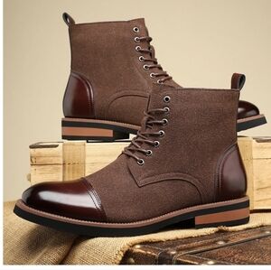 Elegant Brown Leather Men's Boots